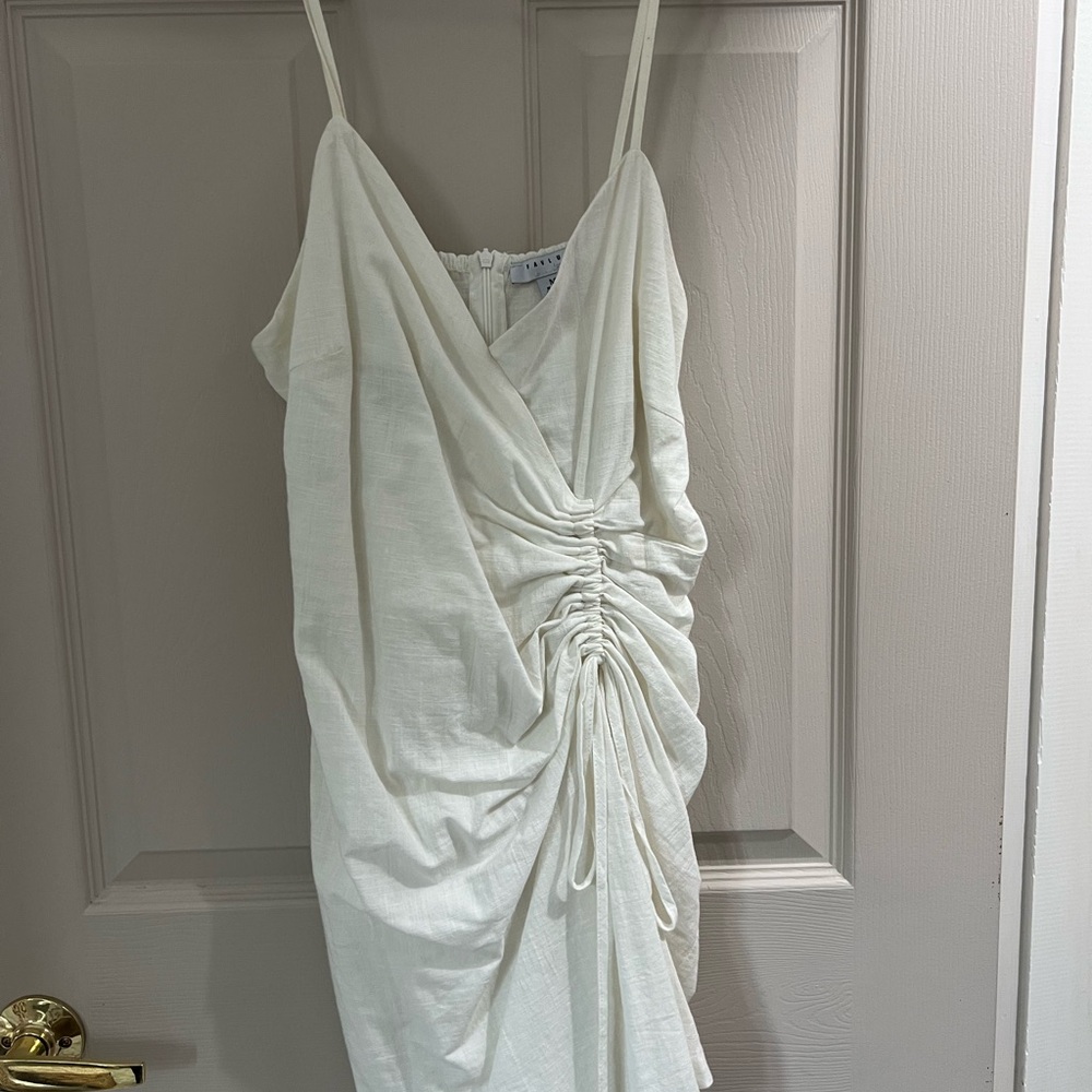 Elegant White Ruched Dress